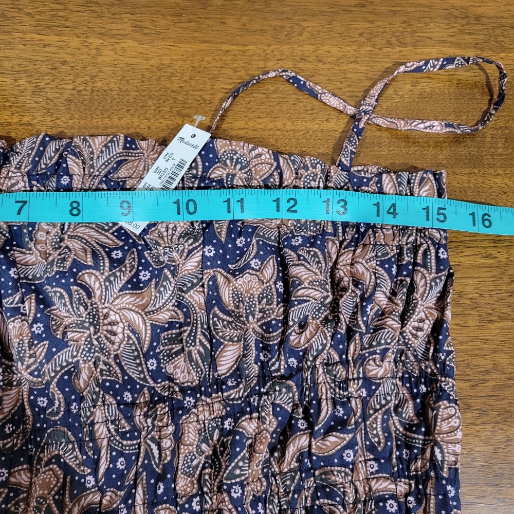 Madewell Smocked Bubble-Hem Midi Dress in Paisley NV466 - Picture 10 of 12